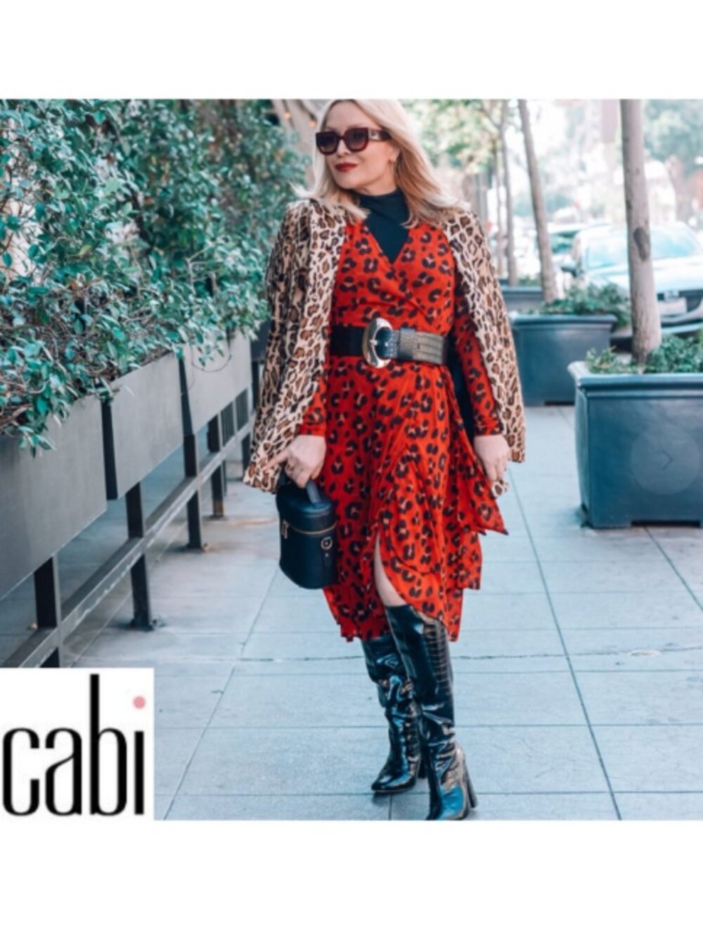 CAbi Vivian Siren Red Leopard Dress Wrap Animal Print Long Sleeve HOT XXL 5771